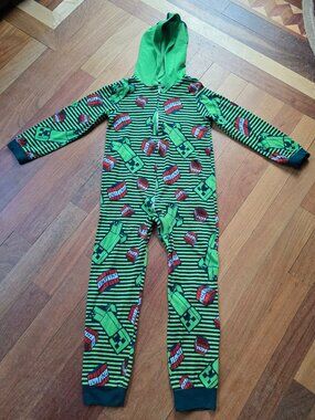 Minecraft One-Piece Zip-Up Hooded Pajama Set Size Medium (8/10)